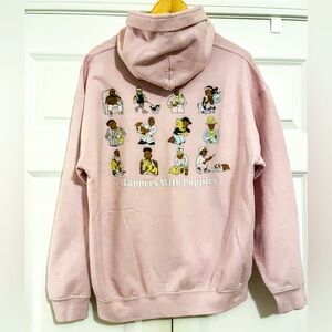 Rappers with Puppies Hoodie Sweatshirt - Light Pink - Size L - Dog Limited